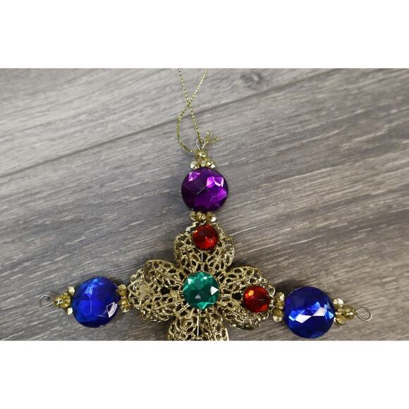 Hanging Christmas Tree Ornaments Jewel Cross Angel Bell Religious Home Decor - Picture 12 of 16